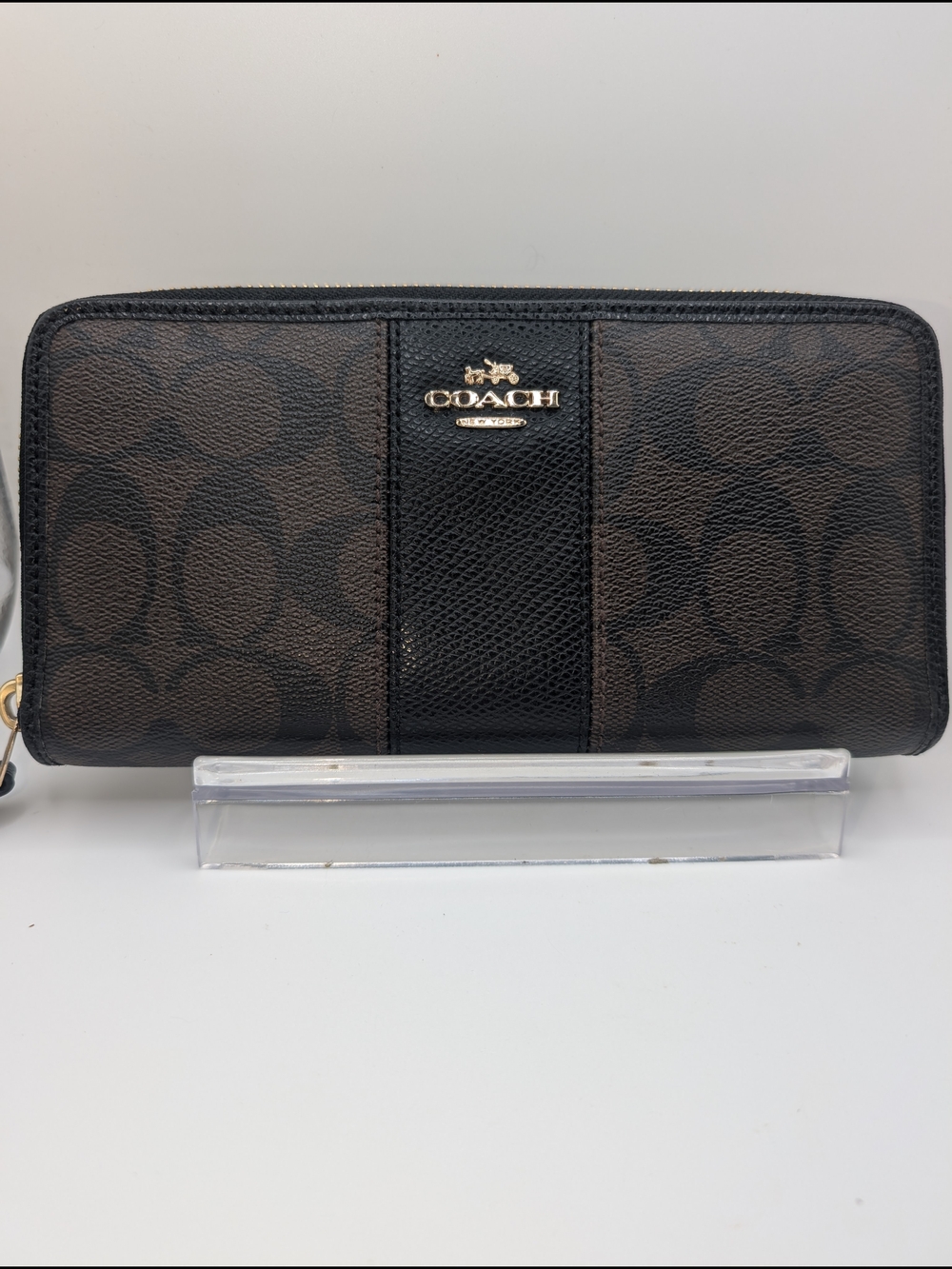 Coach Signature Accordion Zip Wallet
